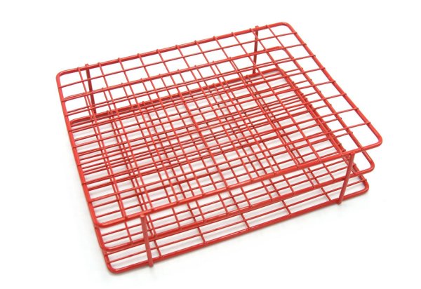 Epoxy Coated Wire Test Tube Rack Red