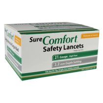 Allison Med Sure Comfort Safety Lancets 21G High Flow 100/bx