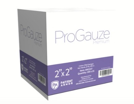 Gauze 2x2 (Surgical Sponges) 4-ply 200/pkg 25/pkg CS