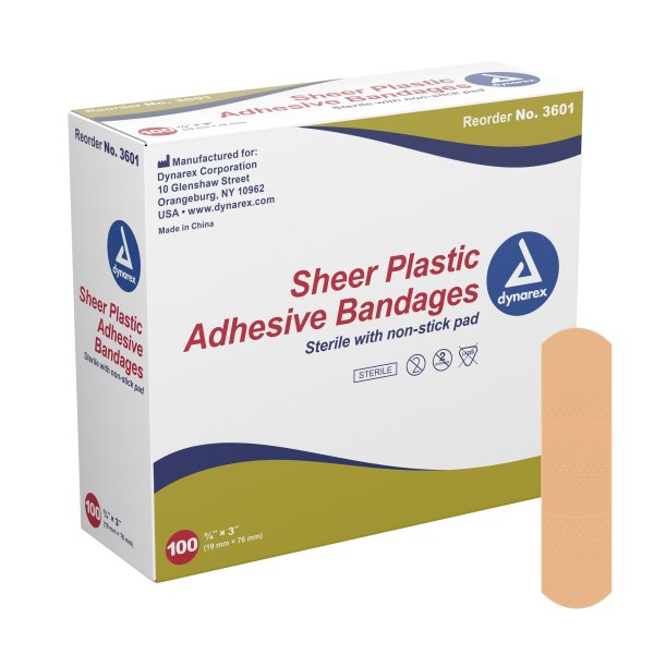 Dynarex Adhesive Sheer Strips 3/4 x 3 100/box